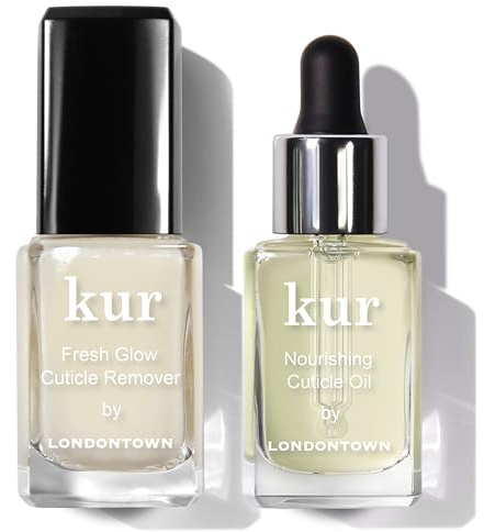 LONDONTOWN Cuticle Saver Set – Gently Remove Cuticle Buildup & Hydrate with Fresh Glow Remover and Nourishing Oil for Soft, Healthy-Looking Nails, .4 fl oz