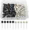 Pinnadeln Weltkarte 600 STK Stecknadeln Pinnwand Rundkopf Pinnadeln Schwarz Weiß Karte Push Pins Nadeln für Karten Pinnwand Weltkarte