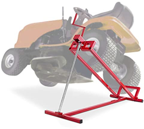 GOPLUS Rasentraktor Hebevorrichtung, Rasenmäherheber 400 kg, Kippvorrichtung Aufsitzmäher, Teleskop Garten Rasenmäher Jack Lifter, 11,5-77cm stufenlos verstellbar, Rot