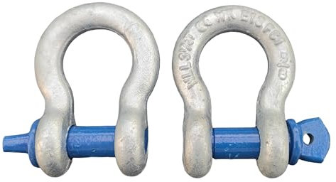 2 Stück Schäkel geschweifte Form galvanisch verzinkt 3,25t hochfest Verbindungsglied Anschlagkette
