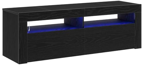 vidaXL Mobile TV Rovere Nero 120 x 35 x 40 cm Legno Multistrato, Mobile TV Rettangolare Moderno, unità di stoccaggio alla Moda, Console Bassa per organizzare in casa