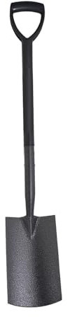 FLORVO Heavy Duty Rust Resistant Carbon Steel Garden Spade, Lightweight with Ergonomic Plastic Handle, Ideal for Digging, Landscaping & Soil Work (50 × 180 × 1020 mm)