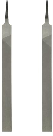 HARFINGTON 2pcs Flat Thin Cut File 12 Double Cut Teeth High Carbon Steel Hand Rasp File without Handle for Metal Wood Deburring Removing