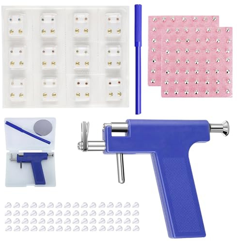 GZGXKJ Pistola Piercing Orecchio Kit Pistola Buchi Orecchie con 98 Pistolas Orecchini + 12 Orecchinis in Acciaio Inossidabile Pistolas per Orecchini Adatti a Ragazze e Uomini
