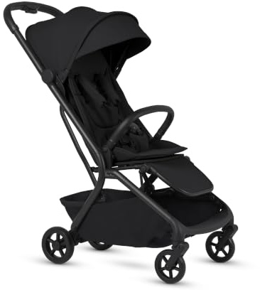 Silver Cross Nia Compact Travel Stroller, Birth to 22kg, Onyx | Unfold Travel, Cabin Approved in Seat and Carrycot Mode, Birth to 4 Years, Lie-Flat Seat with UPF50+ Ventilated Sun Peak