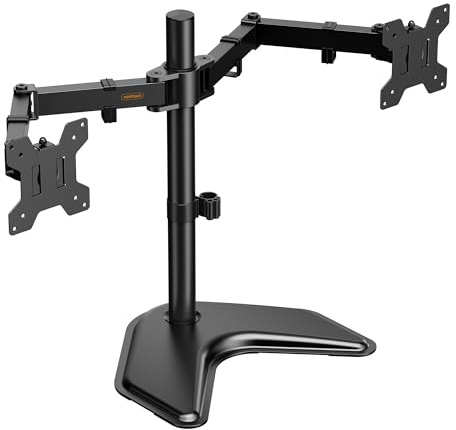 VonHaus Dual Monitor Stand for 13-32 Screens, Twin Monitor Desk Mount, Height Adjustable, Easy Assemble Stand with Full Tilt, Rotation & Swivel Arms, VESA: 75x75 & 100x100mm