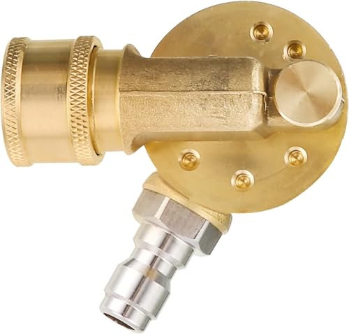 M MINGLE Raccord de Nettoyeur de Gouttière, Coupleur Pivotant pour Buse de Nettoyeur Haute Pression, Rotation à 240 Degrés, Connexion Rapide 1/4 (6,35 mm), 4500 PSI (310 bar)