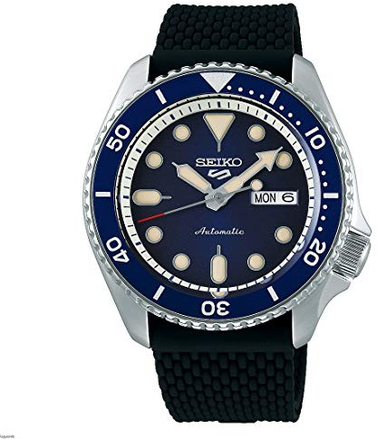 Seiko 5 Suits Herren-Uhr Edelstahl mit Silikonband SRPD71K2