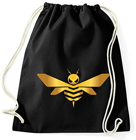 STYLETEX23 Bumblebee Logo Zeichen Fan Turnbeutel Sportbeutel Gym Bag, schwarz