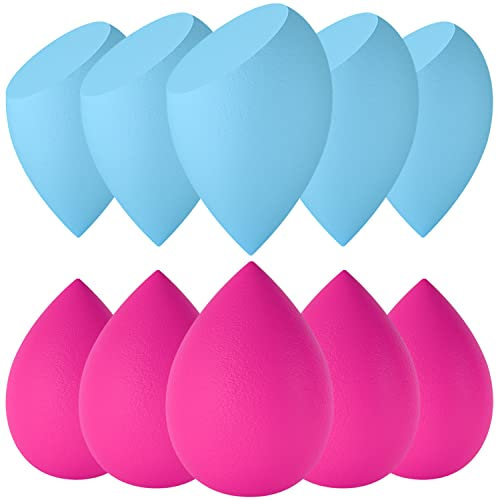 Korintin Makeup Sponge, Beauty Blenders 10 PCS, Washable Non Latex Foundation Sponge, Use Dry and Wet Both, for Liquid, Cream and Powder, Gift for Women (10)
