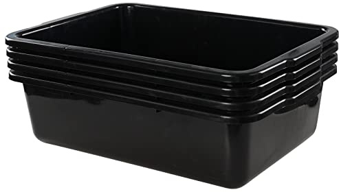 AnnkkyUS 32 Liter Commercial Bus Tubs, Black Large Utility Bus Trays/Tote Box Set of 4