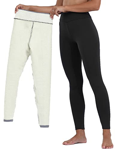 Yutdeng Térmica Legging Extra Cómodo Pantalones con Forro Mujer Leggings de Lana Invierno de Pantalones Casuales Grueso Slim Fit Leggins Termicos Elásticos Pantalón de Cachemira Sports