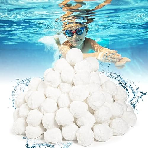 pyntop Pool Filter Balls 700g, Pool Filter Ball for Sand Filter Pump, Sand Filter Media for Swimming Pool and Bathtubs, Eco-Friendly Filter Media Suitable for All Sand Filter Pump (700g)