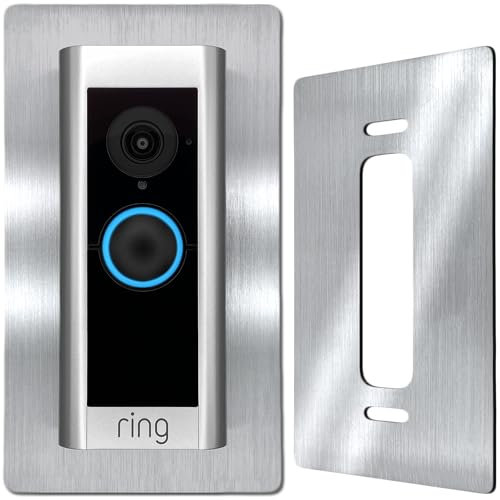 Baron Design | bisel de acero inoxidable | Accesorios para timbre de puerta de vídeo Pro Cable/Video Doorbell Pro 1 y 2 | Soporte, escudo, placa de pared para timbre