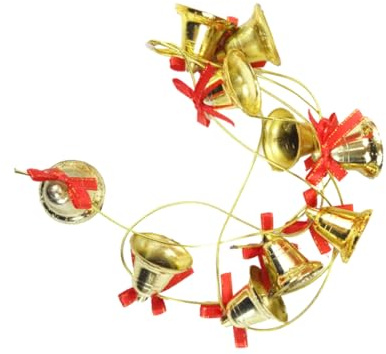 Cabilock Mini Campanas Doradas Lazo Adornos Navideños Decoración para Paredes Puertas Ventanas y Árboles