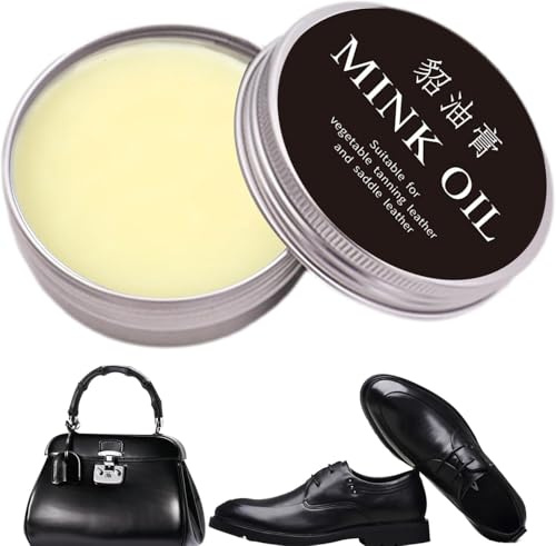 Leather Cleaner, Leather Conditioner | Mink Oil | Saddle Soap, Natural Leather Recoloring Balm Oil Leather Care Cream for Refurbishing Balm for Boots, Bags, CarSeats, Boots (1, 250)