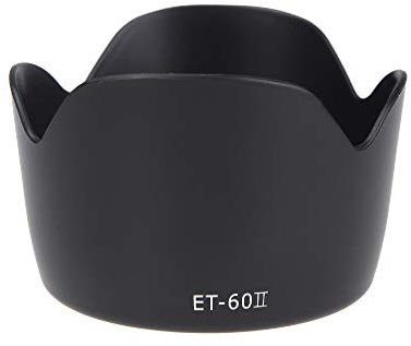 ET-60II - Paraluce in plastica per Canon EF 75-300 mm e EF-S 55-250 mm, riduce i riflessi e migliora la chiarezza dell'immagine, design a petalo, leggero, 21 g, stoccaggio reversibile