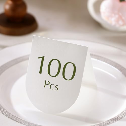100 Pcs Arch Place Cards, 3.2 x 4 Small Table, Table Setting, Tent Cards, Name Cards for Dinner, Party, Event, Catering