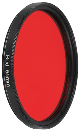QUARKZMAN 55 mm linsfilter, rött kamerafilter helreflekterande runda repfria optiska hartsfilter för kameralins