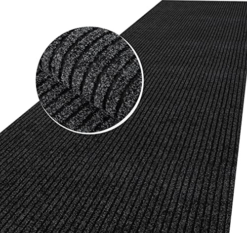 ANRO Smutsfångarmatta Mischa Svart 100 x 80 cm – stor halkfri golvmatta för inne & ute | avtorkningsmatta med gummibaksida, tvättbar