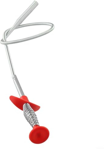 CashMuch Outil de ramassage de griffe flexible de 61 cm pour saisir de petites pièces dans des zones restreintes, argent et rouge