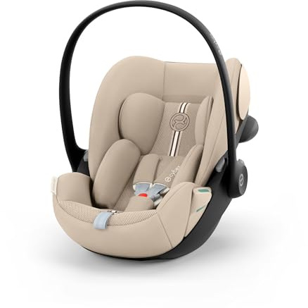 CYBEX Gold Babyschale Cloud G3 Plus, Ab Geburt bis ca. 24 Monate, Für Kinder ab 40 cm bis 87 cm, Max. 13 kg, 180° Drehfunktion, Mesh-Stoff, Inkl. Neugeboreneneinlage, Almond Beige