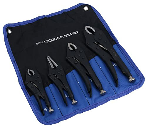 AB Tools 4pc Locking Grip Wrench Set Vice Locking Pliers Mole Grips Heavy Duty AT017