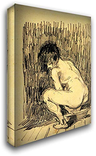 Nude Woman Squatting Over A Basin 18x24 Gallery Wrapped Stretched Canvas Art by Vincent Van Gogh