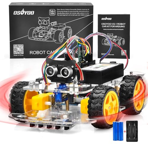 OSOYOO IoT Smart Robot Car Kit for Arduino – Classroom STEM Robotics Kit with WiFi & Bluetooth Control, Coding & Electronics Learning Platform for Schools