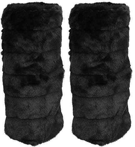 Botas de mujer Calentador de de conejo sintético piel cubierta caliente botas zapato caliente polaina cubierta para mujer 30 cm 1 par