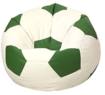Outdoor Bean Bag Lazy Sofa Seat Cute Small Football Style Color Matching Bean Bag (No Filler),White-2 (No Filler),D50Cm