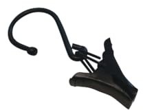 Gardinia Seilklammer für Seilspanngarnituren, Zum Aufhängen von Gardinen und Vorhängen, Stabil, 20 Stück, Metall, Schwarz-matt