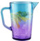 TREND FOR HOME Wasserkaraffe Glas 1 Liter mit Handlichem Griff Bunt Wasserkrug 19 cm Glaskanne Blau Lila Glaskrug Wasserkanne Glaskaraffe Glas Carafe Pitcher Glaskanne 1l Bunte | Gigi Dreamy Sunset