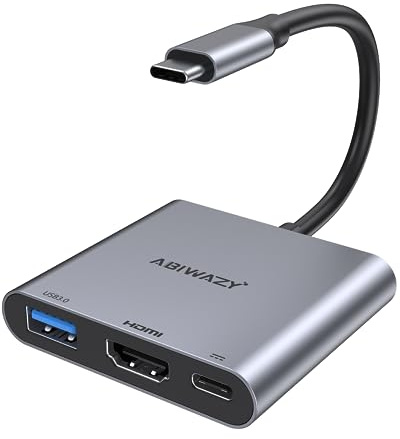 USB C to HDMI Multiport Adapter with 4K HDMI Output,Type-C Hub Converter to 4K HDMI USB 3.0 PD Charging Port,USB-C Digital AV Multiport Adapter for MacBook Pro/air,iPad Pro &More USBC Devices(Grey)