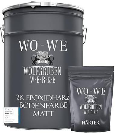 WO-WE Peinture résine époxy pour sol Garage en béton - Finition MAT W702 - Gris argent 10 KG