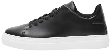 SELETED HOMME SLHDAVID Chunky Leather Noos Sneaker da Uomo, Nero, 42 EU, Nero, 42 EU