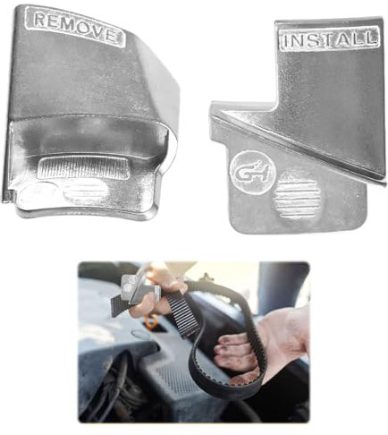 2PCS Stretch Belt Tool,Stretch Belt Mate Kit Set,Metal Belt Special Tool Remover Installer Tool Set,Belts One-Piece Tool,Serpentine Belt Tool,Car Belt Remover Installer for Car Truck Trolley Cart Etc