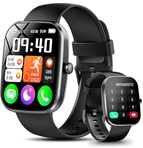 Smartwatch Herren Damen, 1,91HD Touch Smart Watch mit Bluetooth Anrufe, Fitness Tracker 120+ Sportmodi, Herzfrequenz SpO2 Schlafmonitor Schrittzähler, IP68 Wasserdicht Fitnessuhr für Android iOS
