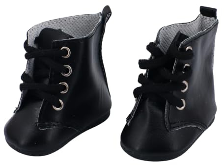 1 paio di scarpe stringate nere fatte a mano per bambole da 45,7 cm
