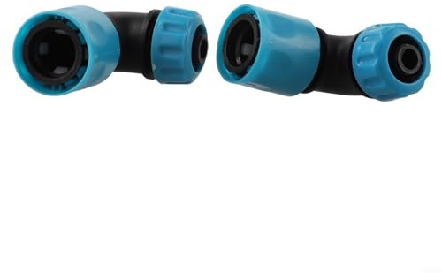 EffiFish Connettore rapido a gomito per tubo da giardino, adattatori ad innesto rapido a gomito a 90 gradi, raccordi per tubi dell'acqua da 1/2 pollici, per irrigazione e autolavaggio, confezione da 2