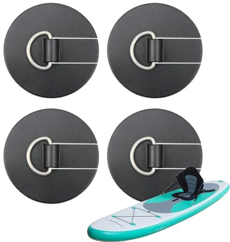 Anillos en D para tabla de remo – Anillos de fijación de 8 cm, ganchos de sujeción duraderos de acero inoxidable de PVC con fuerte adherencia Montaje y almacenamiento seguros | Accesorios ideales para