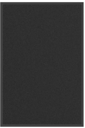 LoogCape Felpudo negro 60 x 90 cm, atrapa la suciedad, alfombra para entrada de pasillo, parte trasera de PVC antideslizante, alfombrilla de polipropileno y absorbente para interior y exterior
