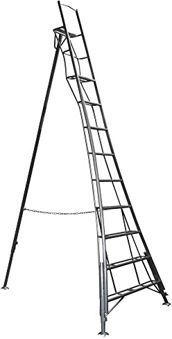 Garden Master® 3 Leg Fully Adjustable Platform Tripod Ladder | Garden/Orchard Ladder | Auto Locking Clips | Claw Grip Feet | Free Rubber Feet | 150kg Load Capacity | EN131 Certified | 9 Steps | 3.6m