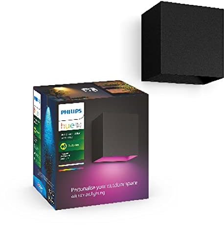 PHILIPS Hue White and Color Ambiance Außenwandleuchte Resonate, dimmbar, 16 Mio. Farben, steuerbar via App, kompatibel mit Amazon Alexa (Echo, Echo Dot)
