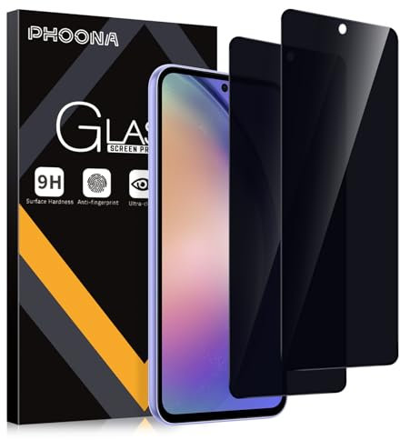 Phoona Privacy Pellicola Protettiva per Samsung Galaxy A54 5G 6,4 Pollici, 2 Pezzi Anti-Spy in Vetro Temperato per samsung a54 5g, Anti peeping Protezione Schermo