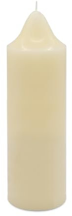 Laternenkerze XXL in creme unparfümiert - 30 cm - Große Stumpenkerze mit 190 Stunden Brenndauer - Blockkerze Kaminkerze Säulenkerze Kerze für Laternen rund groß geruchlos rußfrei