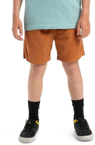 Quiksilver, Taxer Cord Pantalones Cortos de Cintura elástica, Niño, 10 años, BRAN