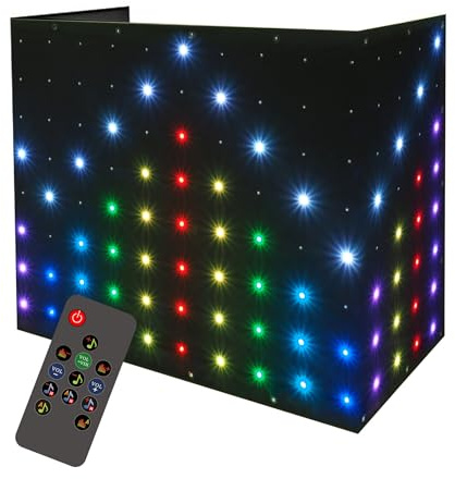 DJ Stage Light Pro 3.3x6.9ft LED Motion Drape Facade - Sound-Activated Rhythm Lights with Remote, 80+ Music Programs & 70 Motion Effects for DJ Booths, Stages, Weddings