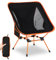 Campingstuhl Faltbar, Tragbare Campingstühle mit 2 Seitentaschen & Atmungsaktives Mesh, Tragfähigkeit 150kg, Ultraleicht Kleiner Faltstuhl für Reisen, Wanderungen, Picknicks, Angeln(Orange)
