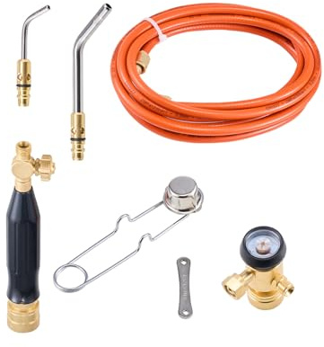 VEVOR Air Acetylene Torch Kit, Acetylene Gas Welding Tool with 149'' Hose, 2 Welding Tips, CGA200 Regulator & Torch Handle, Gas Brazing Welder for Home DIY Industrial Sites (without Gas Cylinder)